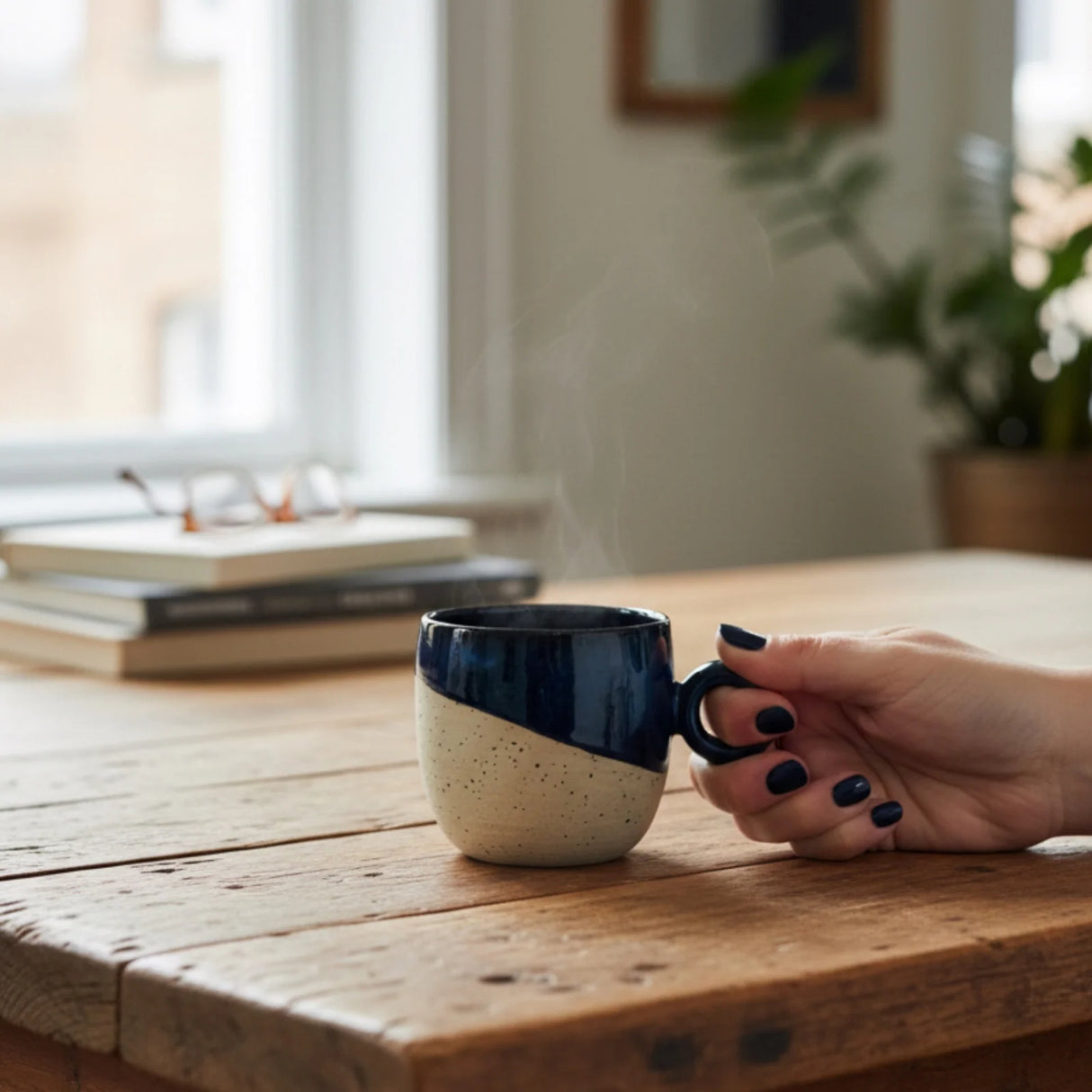 Coffret duo de mugs bleu céleste avec anse