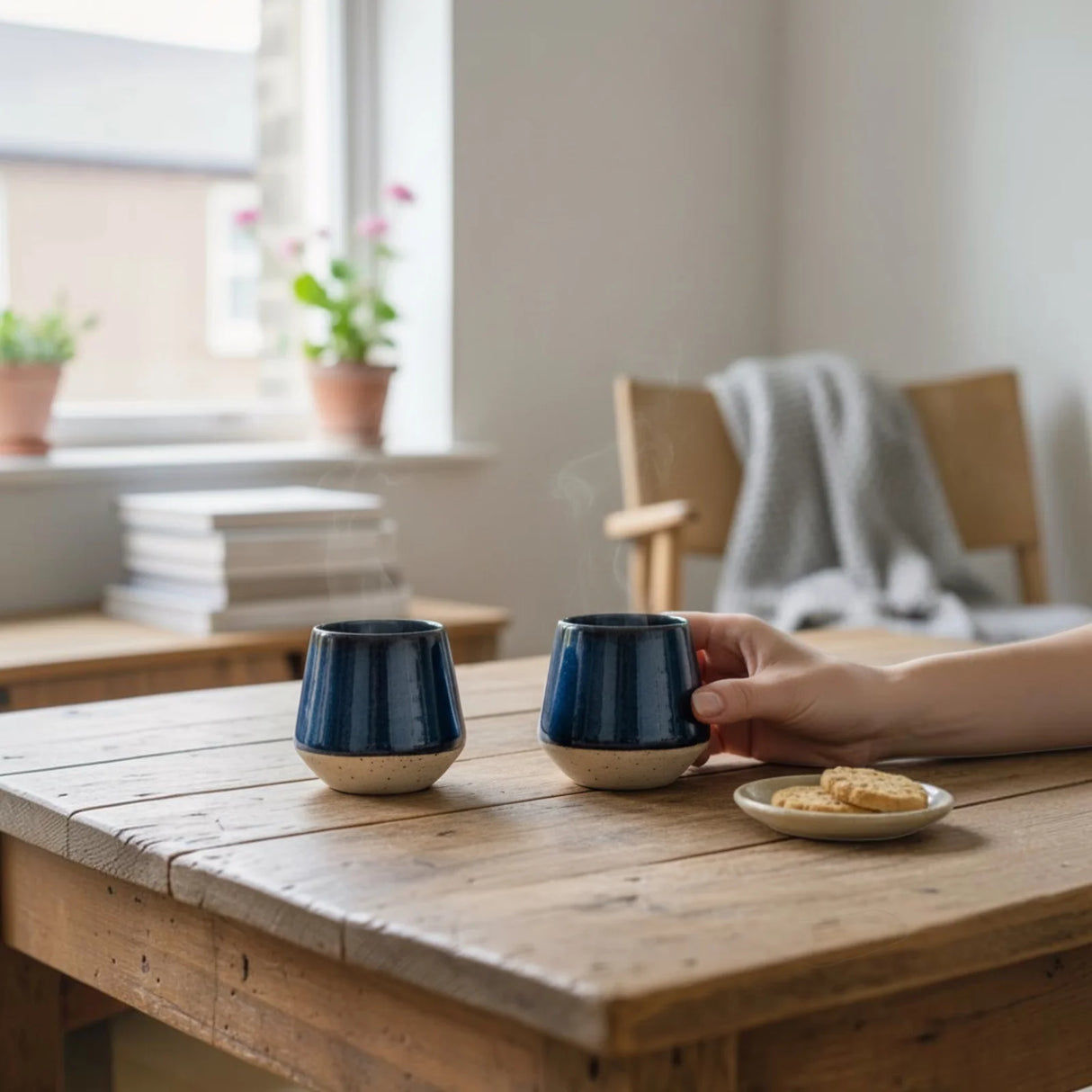 Coffret duo de tasses bleues Céleste