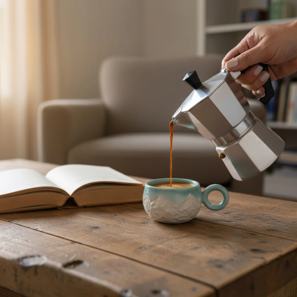 Tasse Espresso Pyrénées turquoise