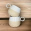 La tasse à café rustique avec anse  - Grès pyrité - Fait main • Grains de beauté