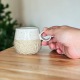 La tasse à café rustique avec anse  - Grès pyrité - Fait main • Grains de beauté