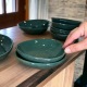 Dinnerware set - Stoneware - 8 pieces for 4 people - Handcrafted • Lagoon