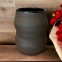 Black stoneware salad bowl - 15 cm - 100% handmade - Unique item • Basalt