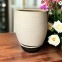 Coffee cup - Brown and cream stoneware - 200 ml - Handmade • Diversity