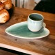 Tea cup - Turquoise glazed stoneware - 120 ml - Handmade • Lagoon