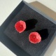 COQUELICOT • Boucles d'oreilles - Porcelaine teinte en rouge coquelicot