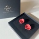 COQUELICOT • Boucles d'oreilles - Porcelaine teinte en rouge coquelicot