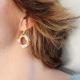 AMBRE • Boucles d'oreilles - Porcelaine et or