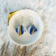 RIVIERA • Boucles d'oreilles bleues - Porcelaine et or