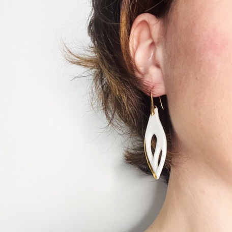 Olivia • Boucles d'oreilles - Porcelaine et Or