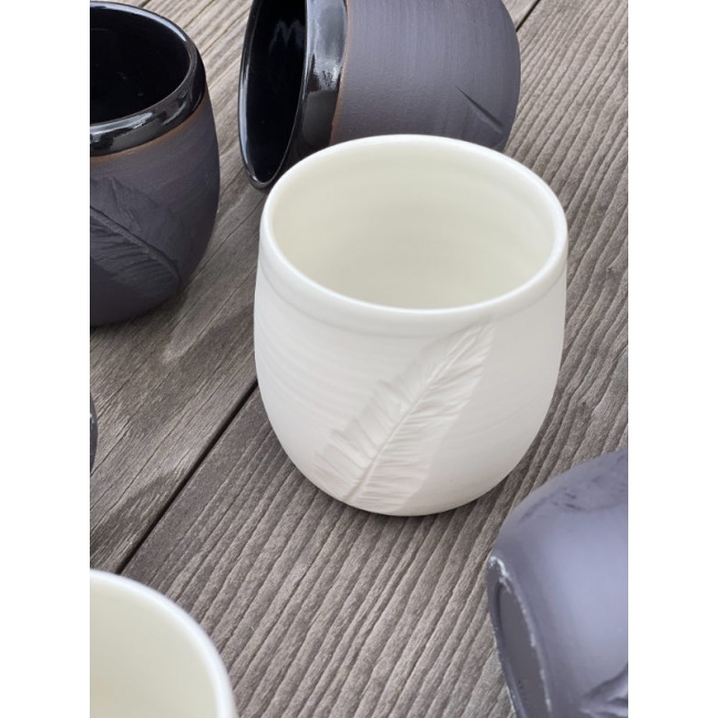 Tea / coffee cup - White porcelain - Craft creation - Sea Ice