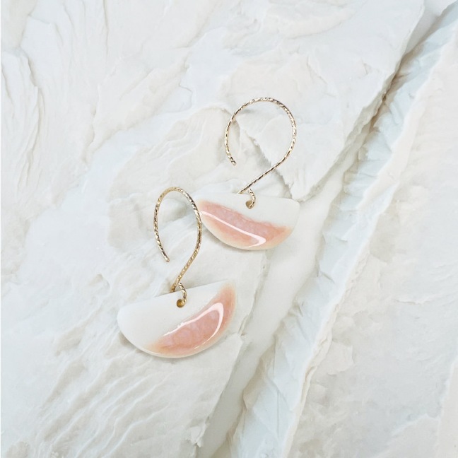 ROSE • Boucles d'oreilles roses  - Porcelaine