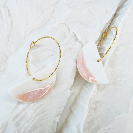 ROSALIA • Boucles d'oreilles roses  - Porcelaine