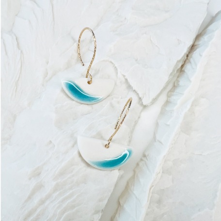 OCEANE • Boucles d'oreilles turquoises  - Porcelaine