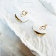 ISADORA • Boucles d'oreilles  - Porcelaine et or