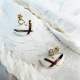 LOLA • Boucles d'oreilles  - Porcelaine et or