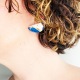 Azura • Boucles d'oreilles bleues  - Porcelaine et or