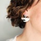 LUNA • Boucles d'oreilles  - Porcelaine et platine