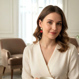 Inaya – Boucles d'oreilles fleuries • Bijou en porcelaine