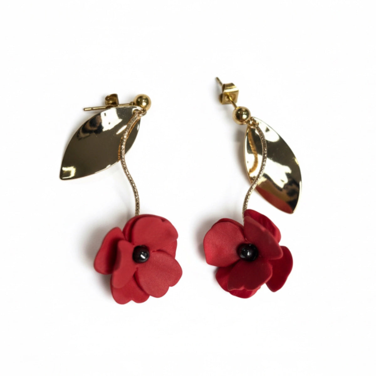 Inaya – Boucles d'oreilles fleuries • Bijou en porcelaine