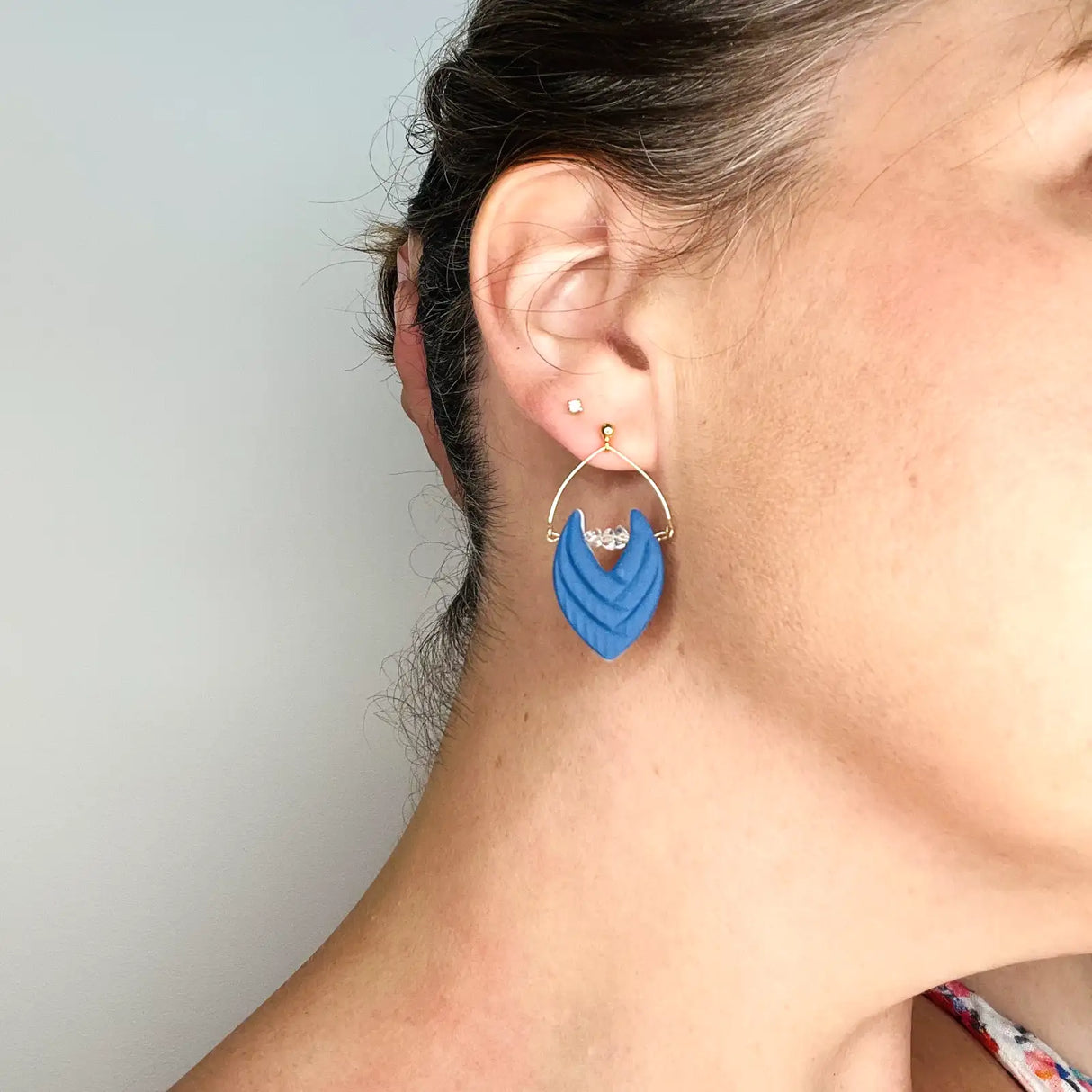 Marina – Boucles d'oreilles • Porcelaine bleue et blanche