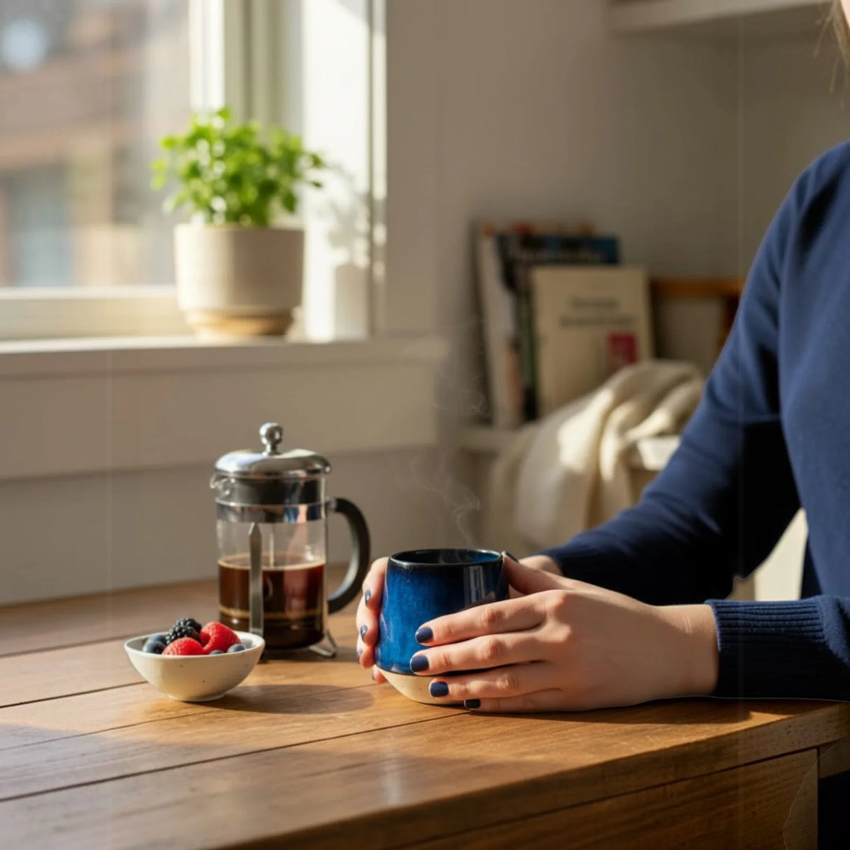 Coffret duo de tasses bleues Céleste