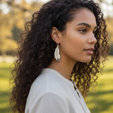 Poème – Crochets d'oreilles • Porcelaine et platine