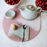 Duo de coquetiers-assiettes Grains de beauté