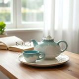 Service à thé Pyrénées – théière, tasse et plat de service